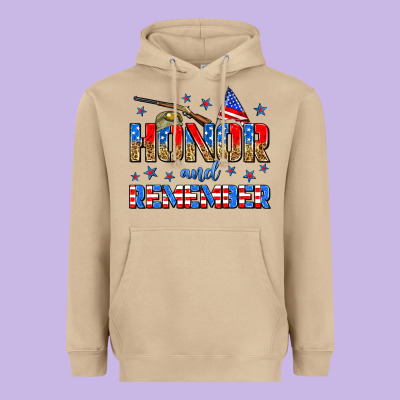Honor And Remember Heavyweight Hoodie Designed By Zillion Design Studio