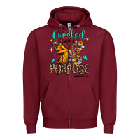 Burgundy created with a purpose ephesians 2 10 Zipper Hoodie - RanaPortraitStore