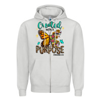 Dove Grey created with a purpose ephesians 2 10 Zipper Hoodie - RanaPortraitStore