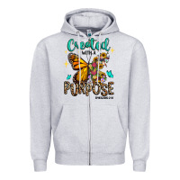Heather Grey created with a purpose ephesians 2 10 Zipper Hoodie - RanaPortraitStore