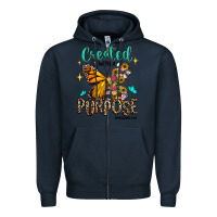 Navy created with a purpose ephesians 2 10 Zipper Hoodie - RanaPortraitStore