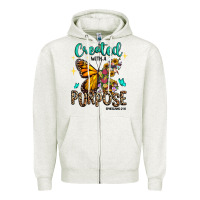 Oatmeal Heather created with a purpose ephesians 2 10 Zipper Hoodie - RanaPortraitStore