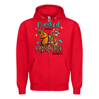 Red created with a purpose ephesians 2 10 Zipper Hoodie - RanaPortraitStore