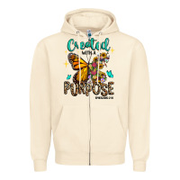 Sandshell created with a purpose ephesians 2 10 Zipper Hoodie - RanaPortraitStore