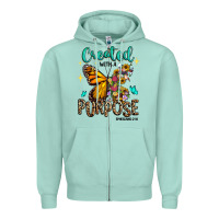 Seafoam created with a purpose ephesians 2 10 Zipper Hoodie - RanaPortraitStore