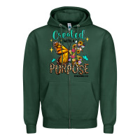 Sports Green created with a purpose ephesians 2 10 Zipper Hoodie - RanaPortraitStore