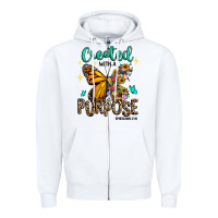 White created with a purpose ephesians 2 10 Zipper Hoodie - RanaPortraitStore