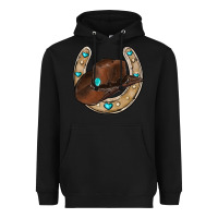Black horseshoe cowboy hat Heavyweight Hoodie - RanaPortraitStore