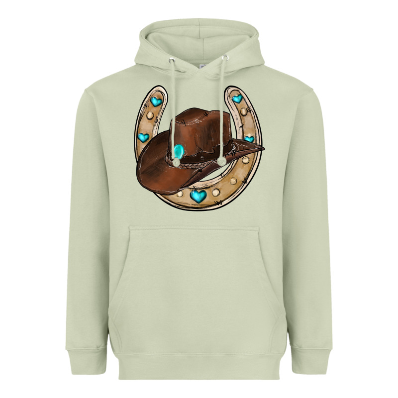 Horseshoe Cowboy Hat Heavyweight Hoodie by RanaPortraitStore | Teevron