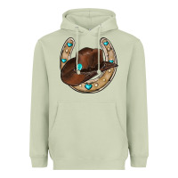 Matcha horseshoe cowboy hat Heavyweight Hoodie - RanaPortraitStore