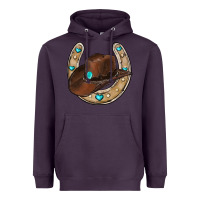 Plum horseshoe cowboy hat Heavyweight Hoodie - RanaPortraitStore