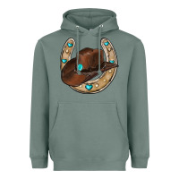Sage horseshoe cowboy hat Heavyweight Hoodie - RanaPortraitStore