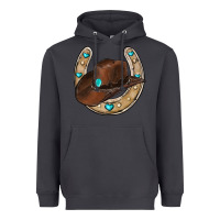 Smoke horseshoe cowboy hat Heavyweight Hoodie - RanaPortraitStore