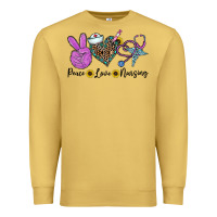 Antique Gold peace love nursing Premium Sweatshirt - CowhideDigitalArt