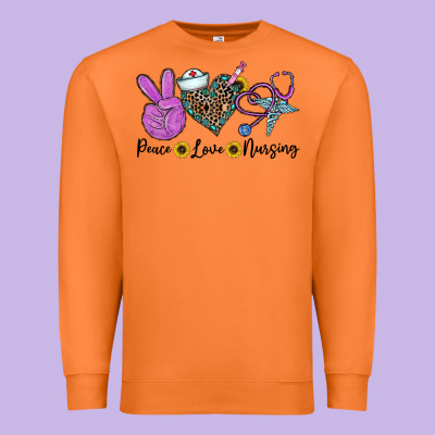 Peace Love Nursing Premium Sweatshirt Designed By Cowhidedigitalart