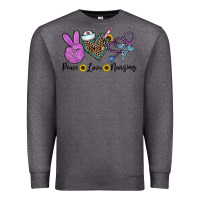 Charcoal Heather peace love nursing Premium Sweatshirt - CowhideDigitalArt