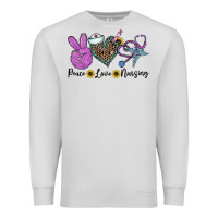 Dove Grey peace love nursing Premium Sweatshirt - CowhideDigitalArt