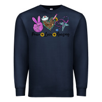 Navy peace love nursing Premium Sweatshirt - CowhideDigitalArt