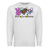 Oatmeal Heather peace love nursing Premium Sweatshirt - CowhideDigitalArt