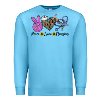 Ocean Blue peace love nursing Premium Sweatshirt - CowhideDigitalArt
