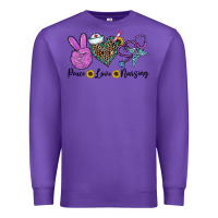 Purple peace love nursing Premium Sweatshirt - CowhideDigitalArt