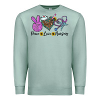 Seafoam peace love nursing Premium Sweatshirt - CowhideDigitalArt