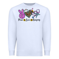 White peace love nursing Premium Sweatshirt - CowhideDigitalArt