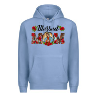 Colony Blue blessed mom lady of guadalupe Premium Hoodie - BarkalooDesign