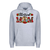Heather Grey blessed mom lady of guadalupe Premium Hoodie - BarkalooDesign