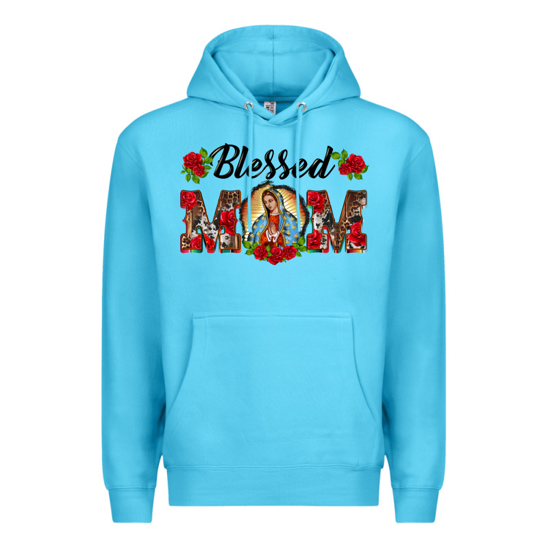 Blessed Mom Lady Of Guadalupe Premium Hoodie by BarkalooDesign | Teevron