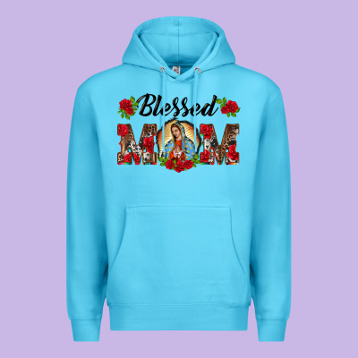 Blessed Mom Lady Of Guadalupe Premium Hoodie Designed By Barkaloodesign