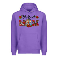 Purple blessed mom lady of guadalupe Premium Hoodie - BarkalooDesign