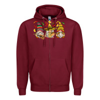 Burgundy mexican gnomes Zipper Hoodie - Zillion Design Studio