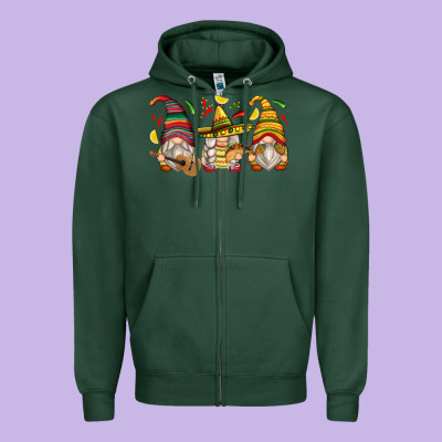 Mexican Gnomes Zipper Hoodie Designed By Zillion Design Studio