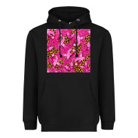 Black Breast Cancer with Ribbon and Butterfly Heavyweight Hoodie - texasbilliewilder