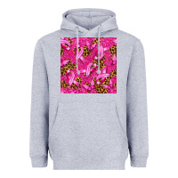 Heather Grey Breast Cancer with Ribbon and Butterfly Heavyweight Hoodie - texasbilliewilder