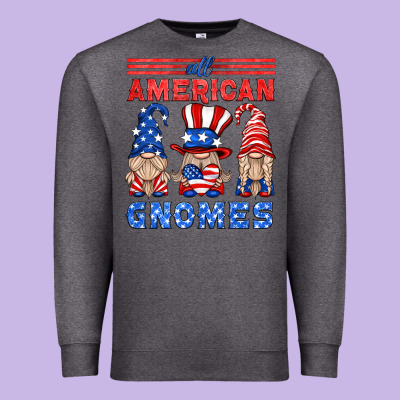 All American Gnomes Premium Sweatshirt Designed By Hra Design Shop
