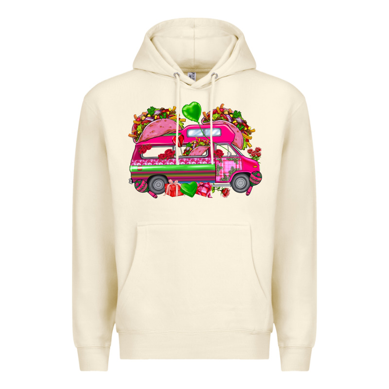 Valentines Day Tacos Truck Premium Hoodie by NancyCooperArtShop | Teevron