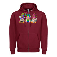 Burgundy hippie gnomes Zipper Hoodie - Zillion Design Studio