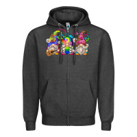 Charcoal Heather hippie gnomes Zipper Hoodie - Zillion Design Studio