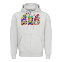 Dove Grey hippie gnomes Zipper Hoodie - Zillion Design Studio