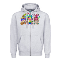 Heather Grey hippie gnomes Zipper Hoodie - Zillion Design Studio