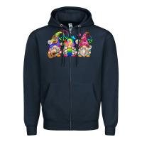 Navy hippie gnomes Zipper Hoodie - Zillion Design Studio