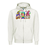 Oatmeal Heather hippie gnomes Zipper Hoodie - Zillion Design Studio