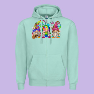 Hippie Gnomes Zipper Hoodie Designed By Zillion Design Studio
