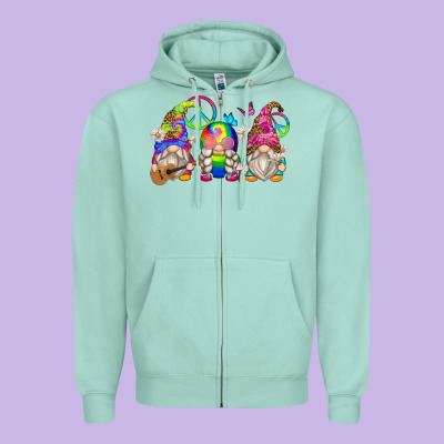 Hippie Gnomes Zipper Hoodie Designed By Zillion Design Studio