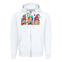 White hippie gnomes Zipper Hoodie - Zillion Design Studio