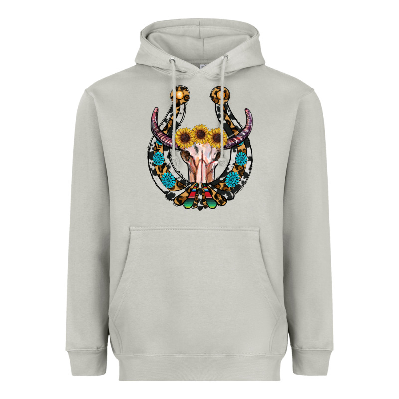 Western Horseshoe Skull Heavyweight Hoodie by RanaPortraitStore | Teevron