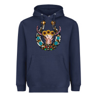 Navy western horseshoe skull Heavyweight Hoodie - RanaPortraitStore