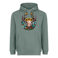 Sage western horseshoe skull Heavyweight Hoodie - RanaPortraitStore
